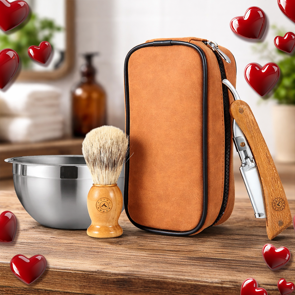 Naked Armor Lucan 4 Piece Shavette Kit for Valentine's Day
