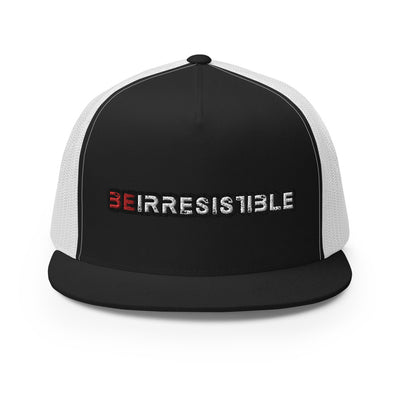 Black/ White Be Irresistible Trucker Cap by Naked Armor sold by Naked Armor Razors