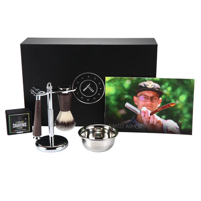  Aglovale Safety Razor and Stand Kit by Naked Armor sold by Naked Armor Razors