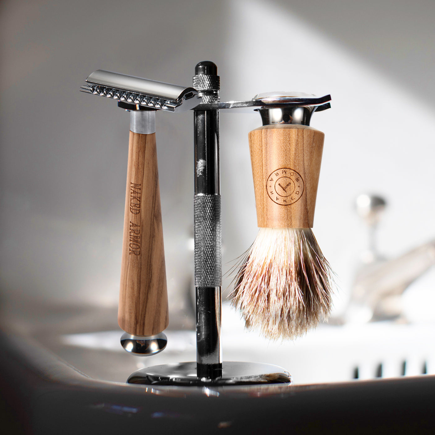  Gaswain Safety Razor and Stand Kit by Naked Armor sold by Naked Armor Razors