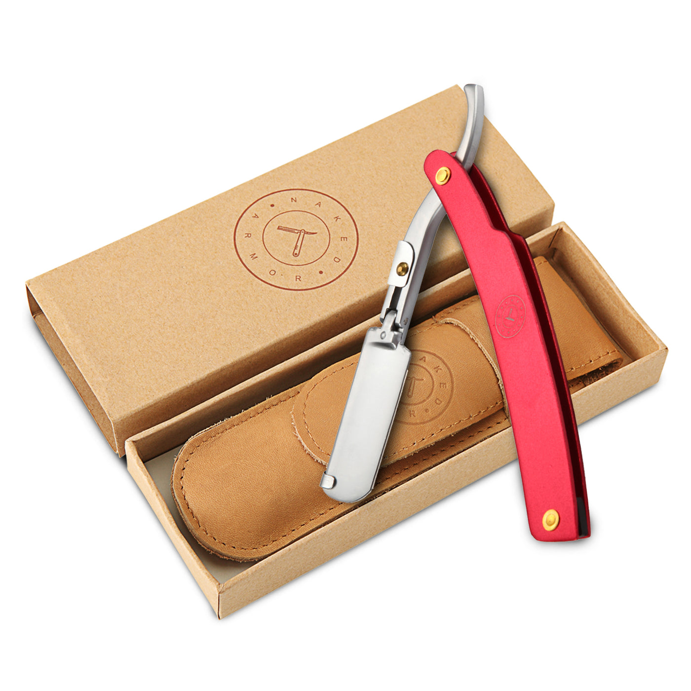  Lucan Shavette Straight Razor | Red by Naked Armor sold by Naked Armor Razors