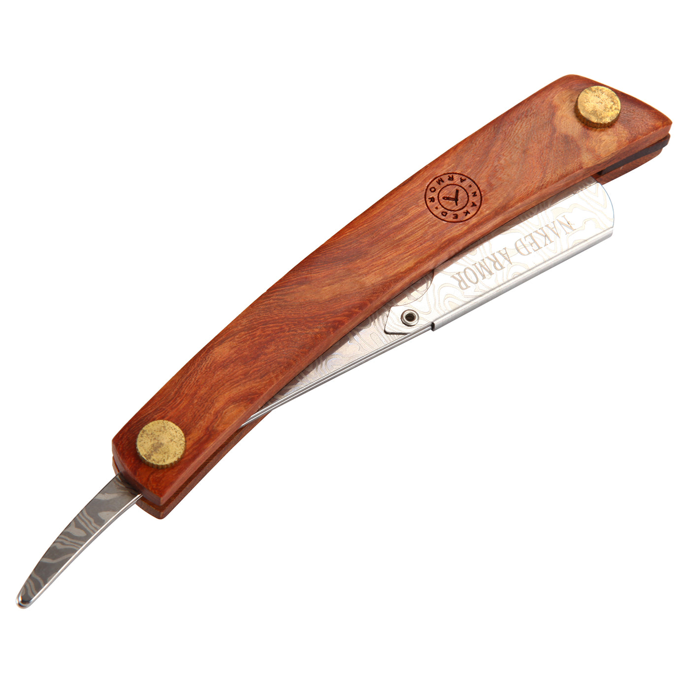 Naked Armor Morholt Shavette Mahogany Wood Stainless Steel Shoulder and Tang