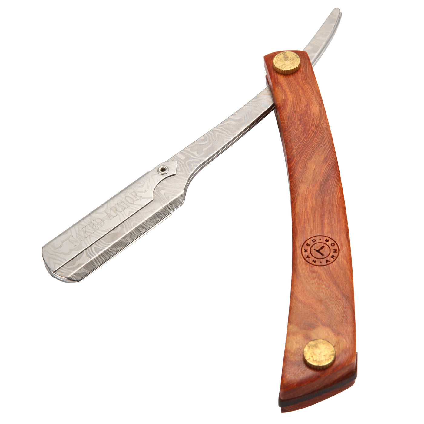 Naked Armor Morholt Shavette Mahogany Wood Stainless Steel Shoulder and Tang