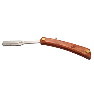 Naked Armor Morholt Shavette Mahogany Wood Stainless Steel Shoulder and Tang