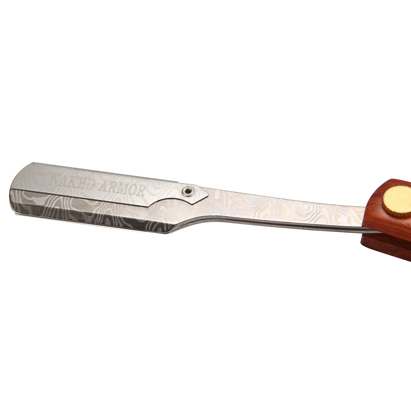 Naked Armor Morholt Shavette Mahogany Wood Stainless Steel Shoulder and Tang