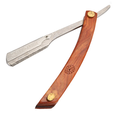  Morholt Damascus Shavette Straight Razor by Naked Armor sold by Naked Armor Razors