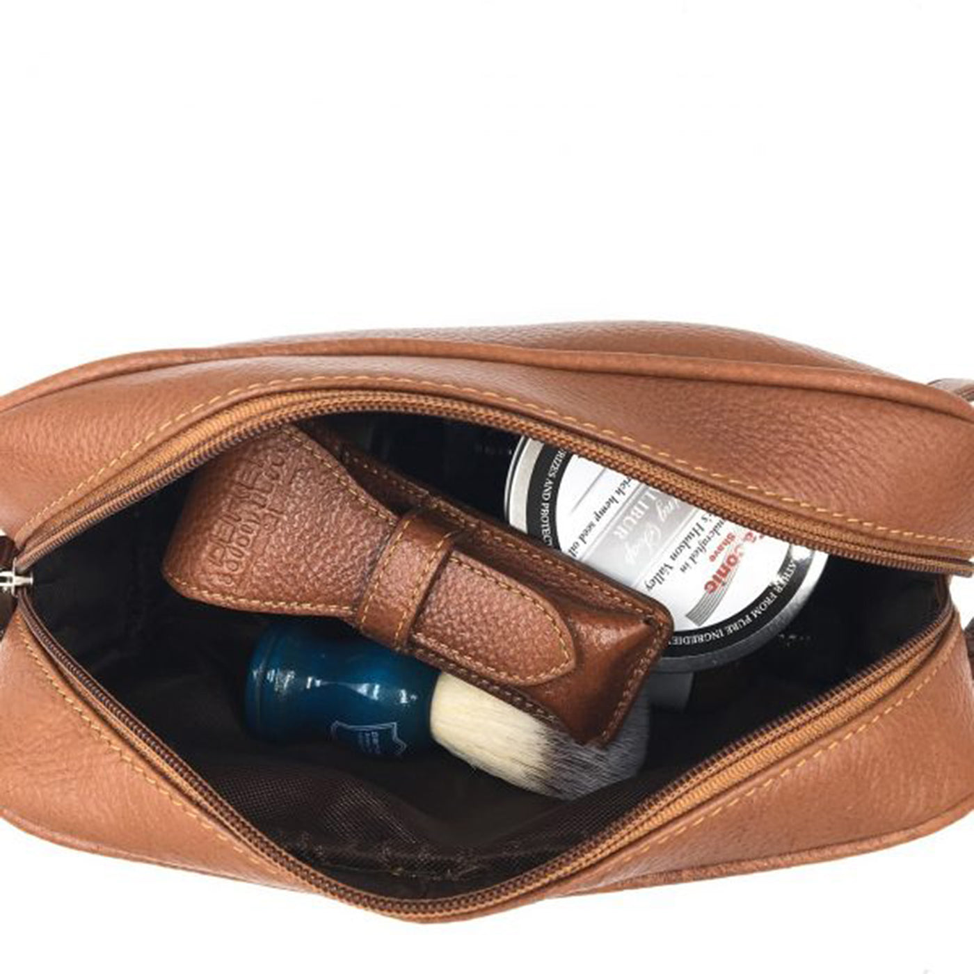  Parker Leather Saddle Travel Dopp Kit by Parker sold by Naked Armor Razors