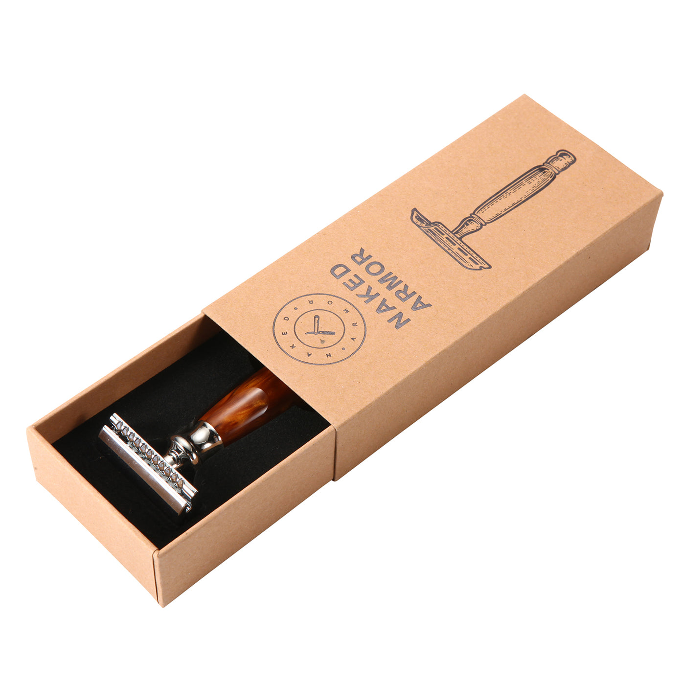  Priamus Closed Comb Safety Razor | Light Brown by Naked Armor sold by Naked Armor Razors