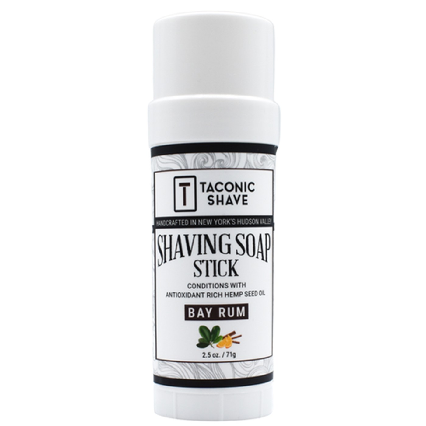 Taconic Shave Hemp & Bay Rum Twist Up Shaving Soap Stick 2.5 oz