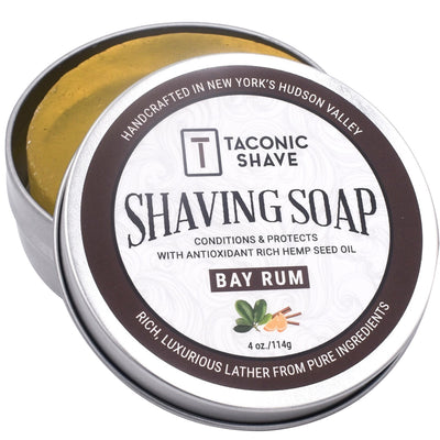  Taconic Shave Hemp & Bay Rum Shave Soap by Taconic Shave sold by Naked Armor Razors