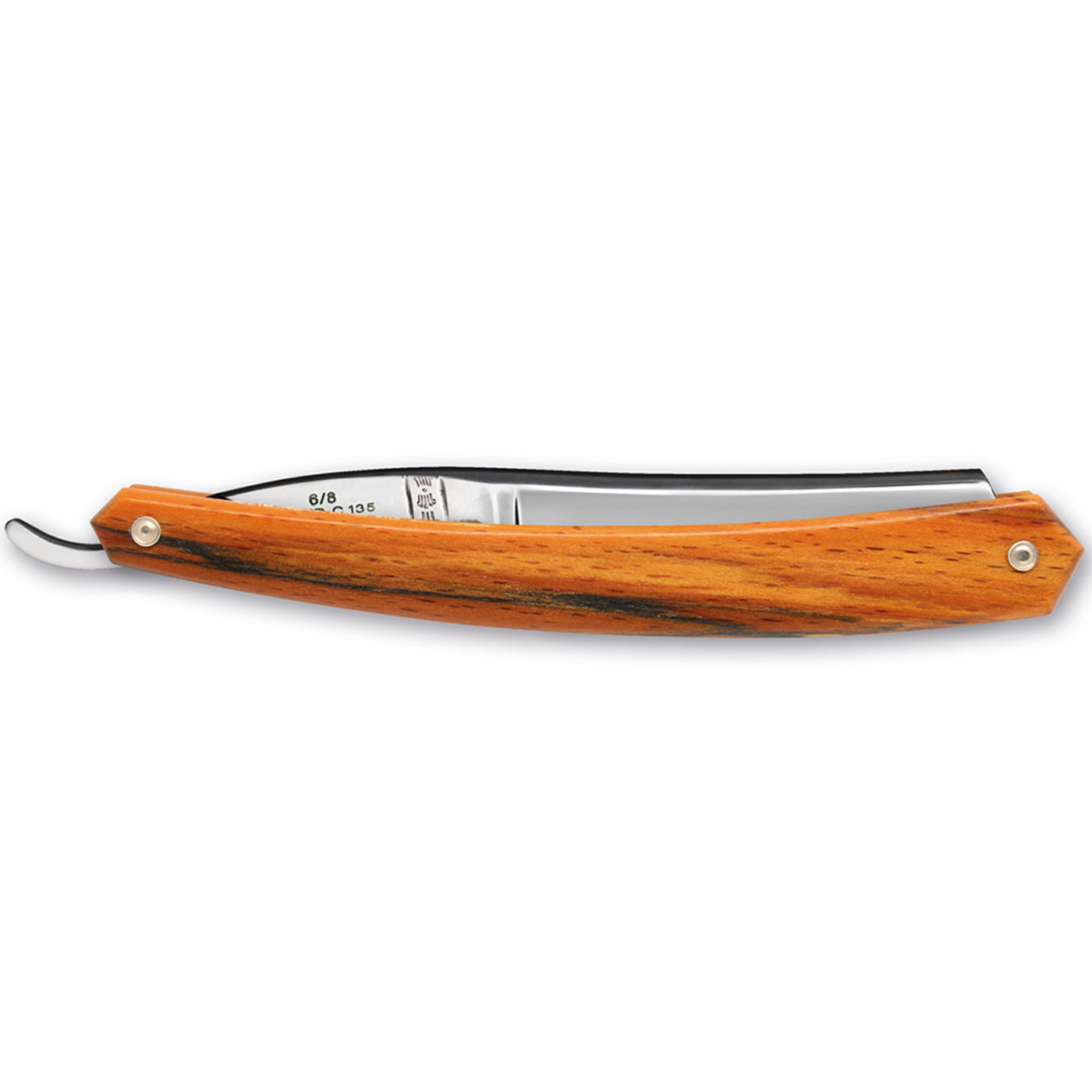 Thiers Issard 'Evide Sonnant Extra Garanti' Straight Razor 6/8" Orange Beech Wood Carbon Steel
