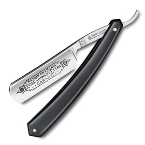 Thiers Issard 'Evide Sonnant Extra Garanti' Straight Razor 5/8" Black Resin Carbon Steel