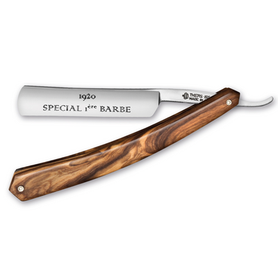 Thiers Issard '1920 Special 1ère Barbe' Straight Razor 4/8" Olivewood Carbon Steel