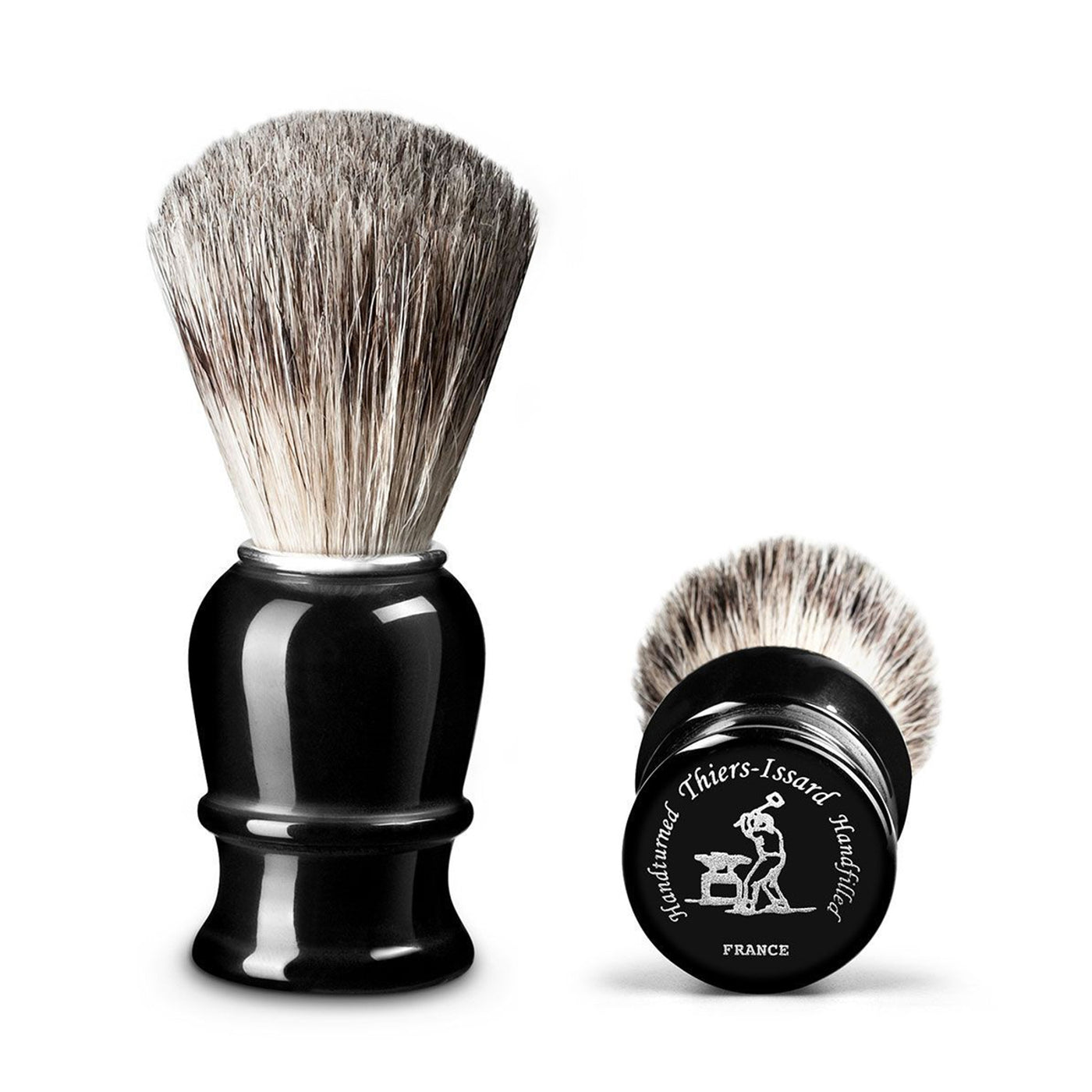 Thiers Issard Black Plastic Pure Badger Shaving Brush