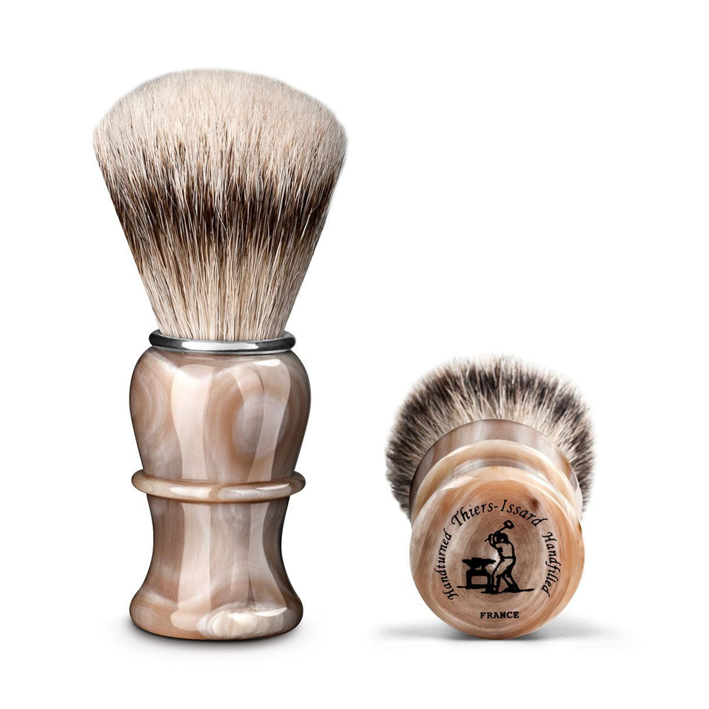 Thiers Issard Blonde Horn Silvertip Badger Shaving Brush