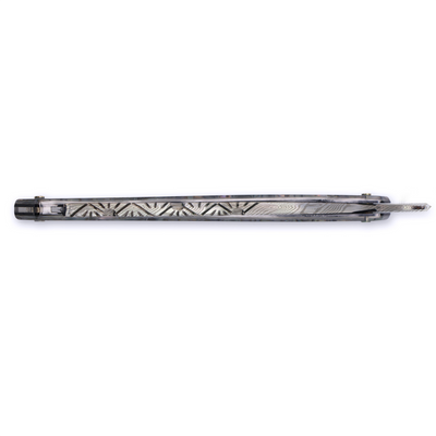 Thiers Issard Damascus Steel Straight Razor 6/8" Abalone