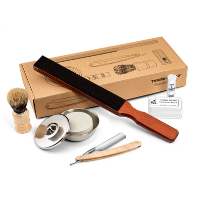 Thiers Issard Flamed Maple 5/8" Straight Razor Kit