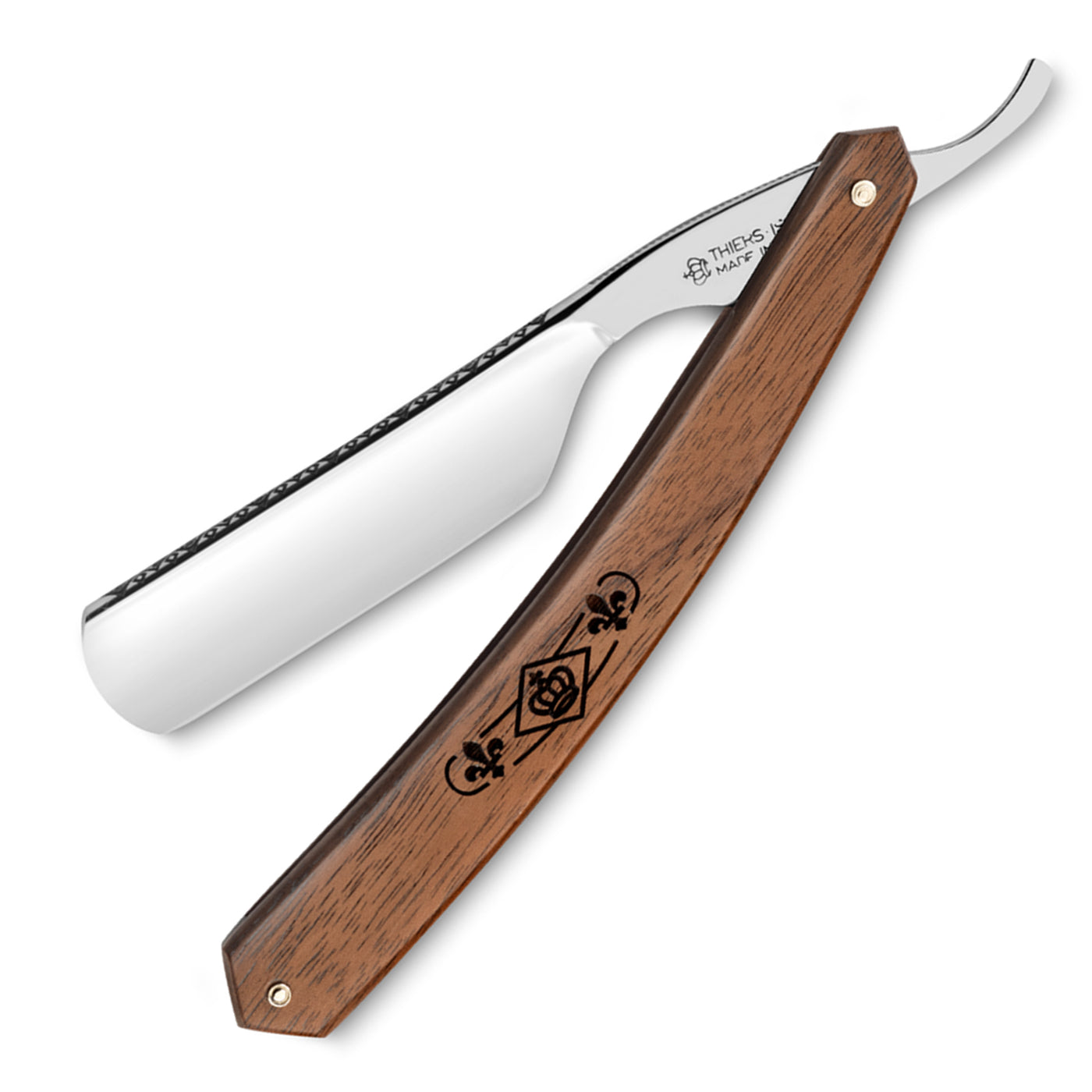 Thiers Issard Fleur De Lys Straight Razor 5/8" Walnut Wood Carbon Steel