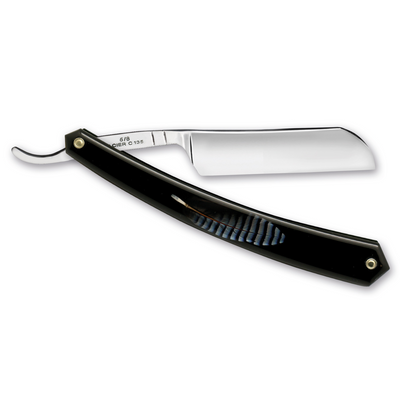 Thiers Issard Eagle Gold Straight Razor 6/8" Blue Feather Resin Carbon Steel