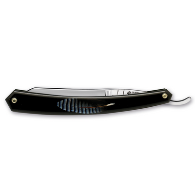Thiers Issard Eagle Gold Straight Razor 6/8" Blue Feather Resin Carbon Steel
