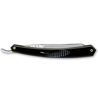 Thiers Issard Eagle Gold Straight Razor 6/8" Blue Feather Resin Carbon Steel