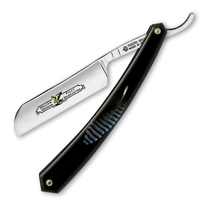Thiers Issard Eagle Gold Straight Razor 6/8" Blue Feather Resin Carbon Steel