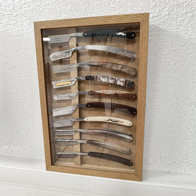 Thiers Issard Hanging Display Oak Case | Ten Straight Razors