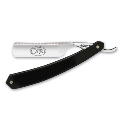 Thiers Issard Historic 'Zebra' Straight Razor 7/8" Ebony Carbon Steel