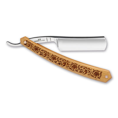 Thiers Issard Jane and Pierre Thiers 1884 6/8" Decorated Boxwood Straight Razor