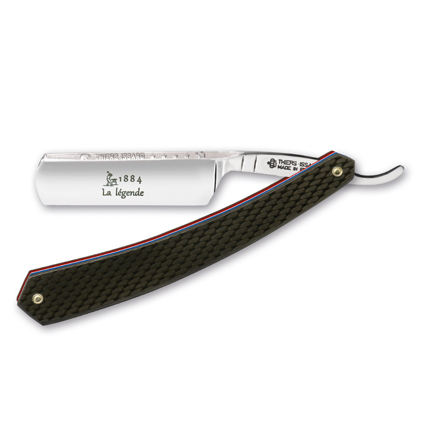 Thiers Issard Historic 'La Legende' Straight Razor 6/8" Carbon Fiber Carbon Steel