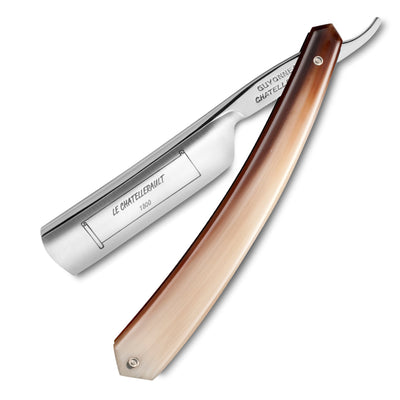 Thiers Issard 275 'Le Chatellerault 1800' Straight Razor 6/8" Blond Horn Carbon Steel - Satin Finish