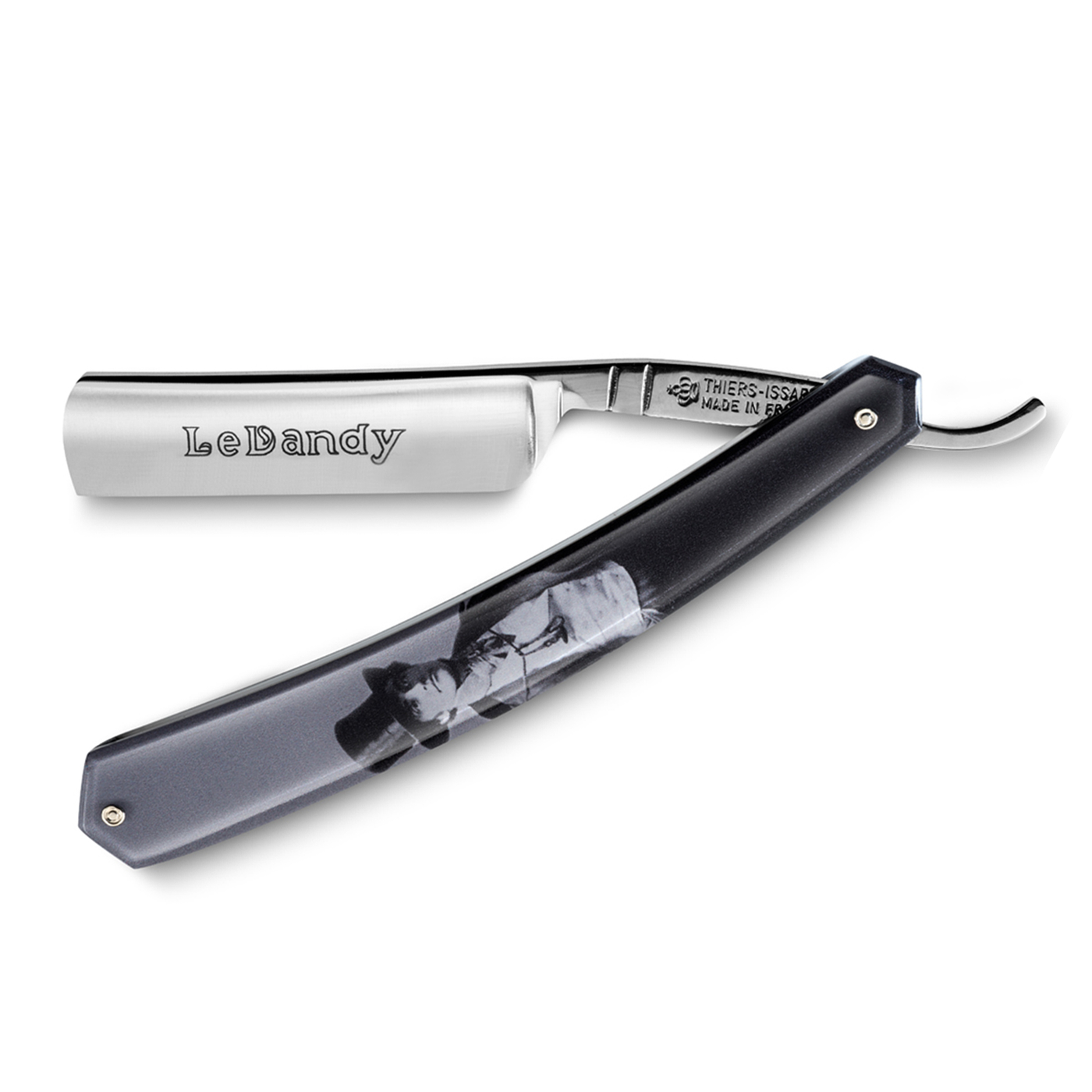 Thiers Issard 'Le Dandy' 5/8" Black Resin Dandy Straight Razor