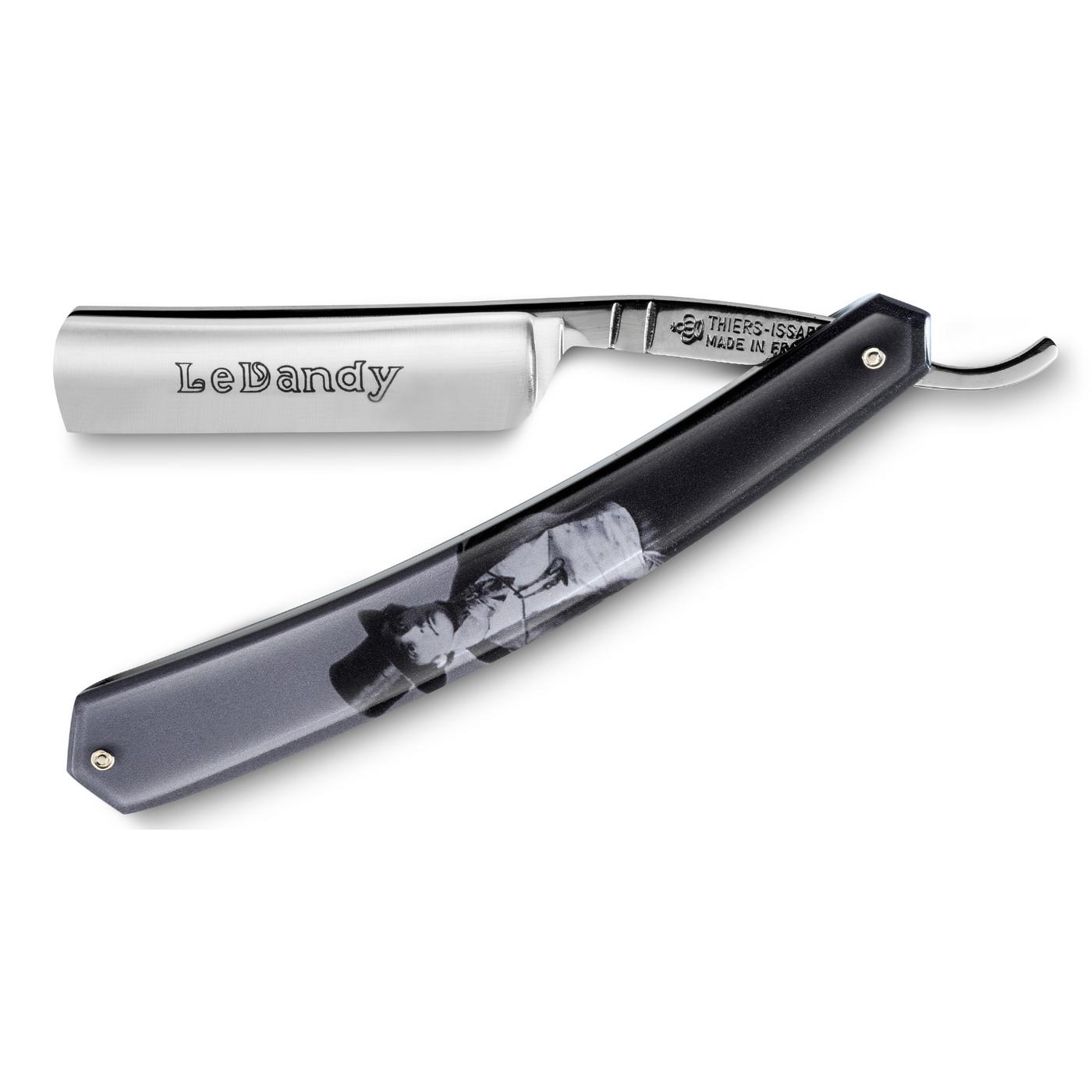 Thiers Issard 'Le Dandy' 6/8" Black Resin Dandy Straight Razor