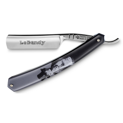 Thiers Issard 'Le Dandy' Straight Razor 6/8" Plexi Plastic with Dandy Inlay Carbon Steel