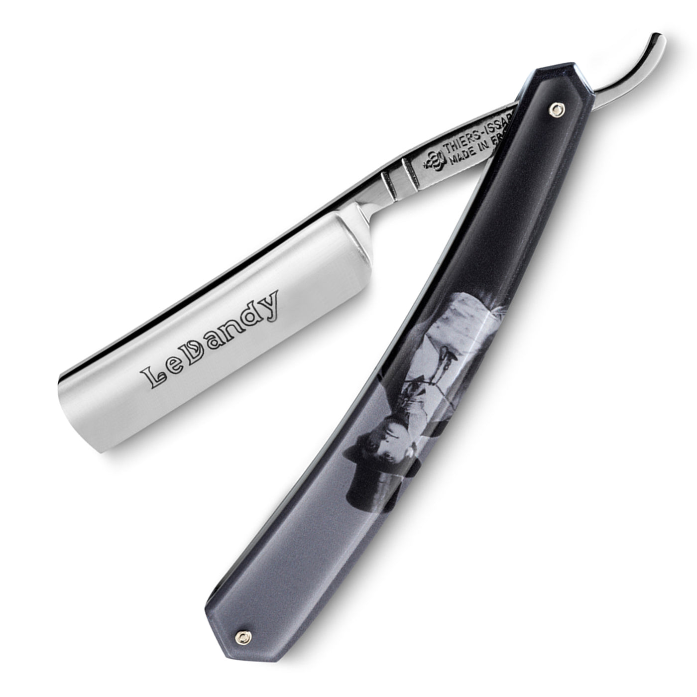 Thiers Issard 'Le Dandy' Straight Razor 6/8" Plexi Plastic with Dandy Inlay Carbon Steel