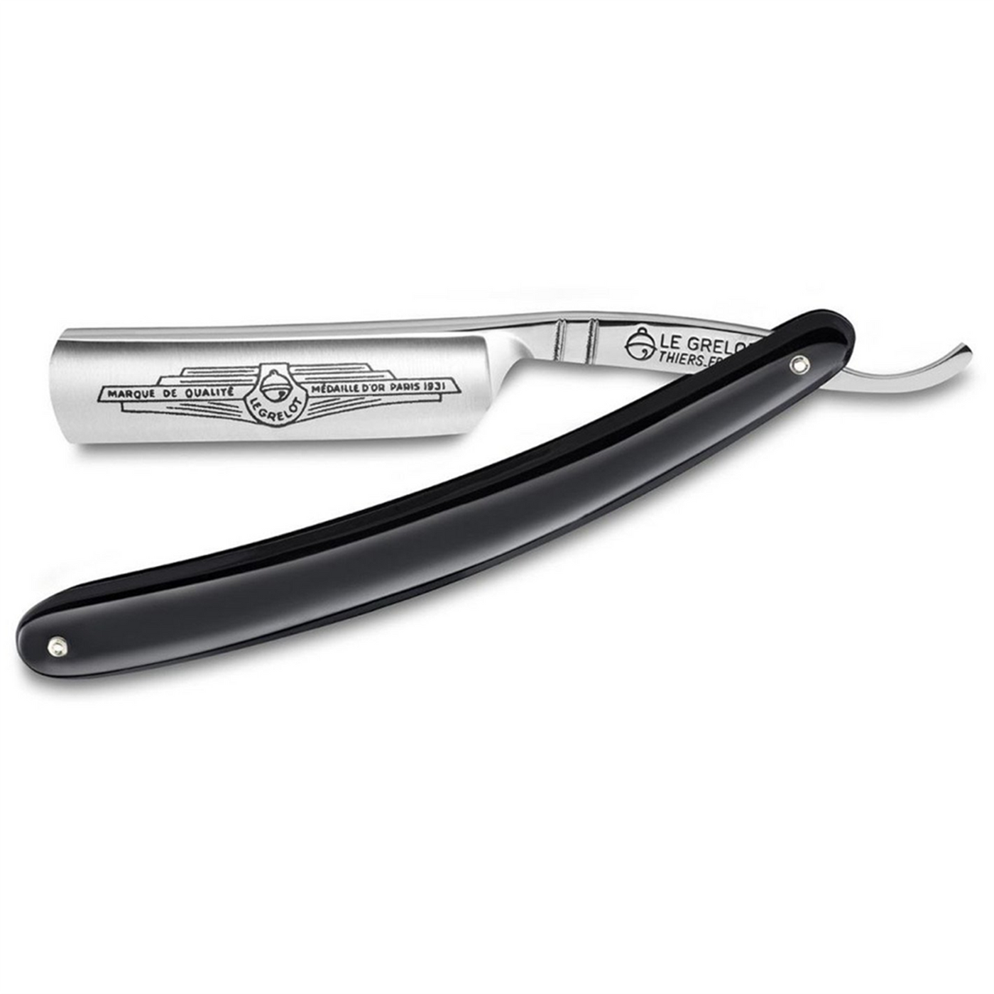 Thiers Issard Le Grelot 5/8" Black Resin Straight Razor