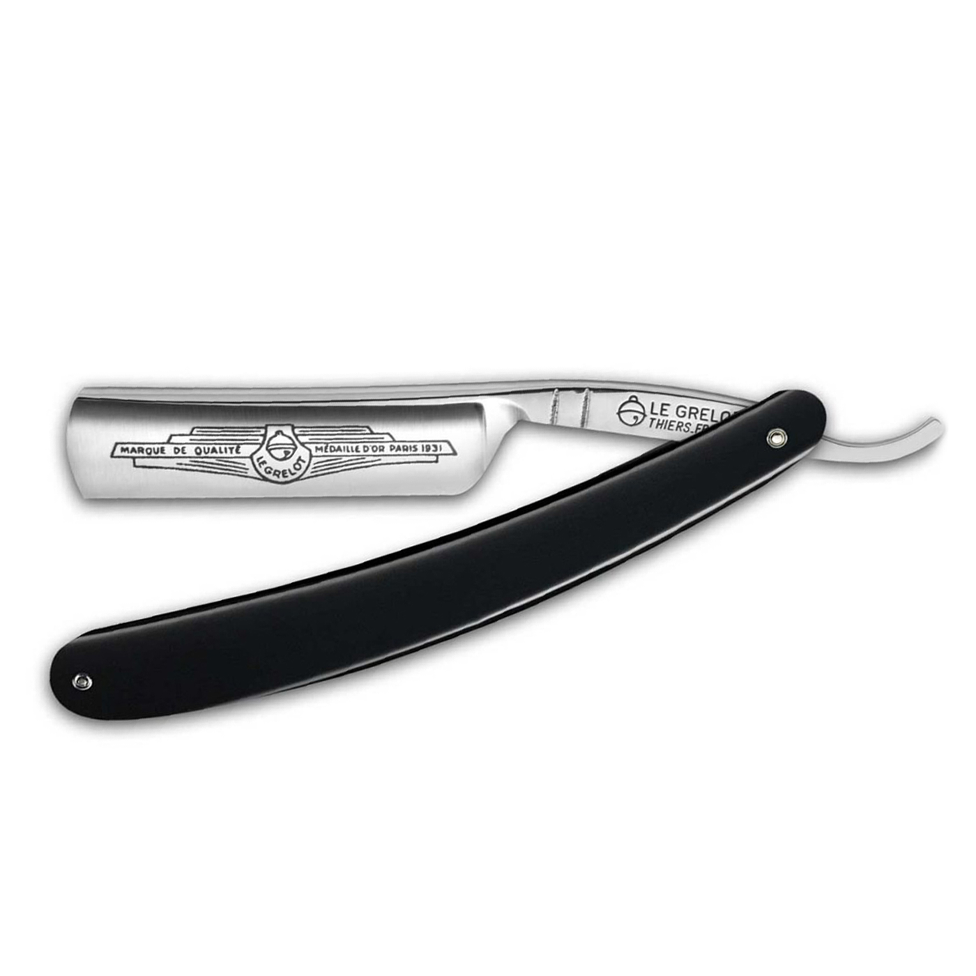 Thiers Issard 'Le Grelot' Straight Razor 6/8" Black Resin Carbon Steel
