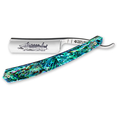 Thiers Issard 'Le Transatlantique' Straight Razor 6/8" 188 Abalone Scales - Carbon Steel - Round Nose