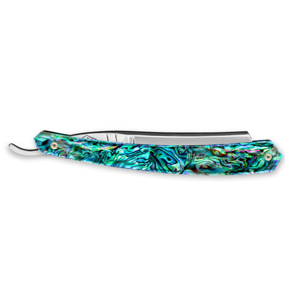 Thiers Issard 'Le Transatlantique' Straight Razor 6/8" 188 Abalone Scales - Carbon Steel - Round Nose