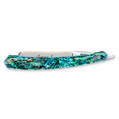Thiers Issard 'Le Transatlantique' Straight Razor 7/8" 275 Abalone Scales - Carbon Steel - Round Point