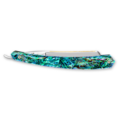 Thiers Issard 'Le Transatlantique' Straight Razor 7/8" 275 Abalone Scales - Carbon Steel - Round Point