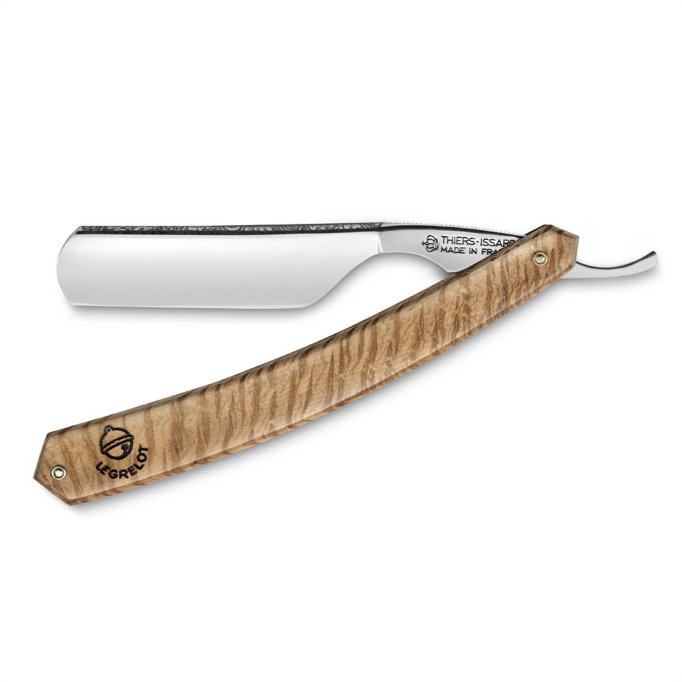 Thiers Issard 'Le Grelot' Straight Razor 5/8" Spotted Oak Carbon Steel