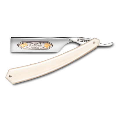 Thiers Issard 'Sheffield Best Silver Steel' Wolf and Ram Straight Razor 7/8" Bone Carbon Steel
