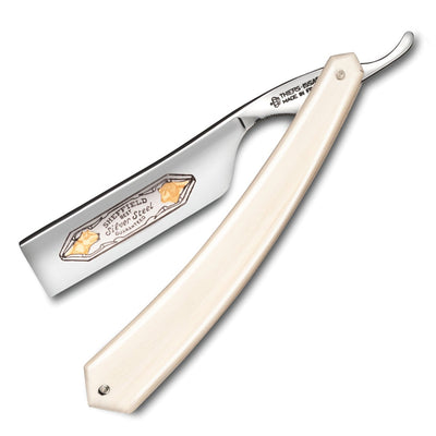 Thiers Issard 'Sheffield Best Silver Steel' Wolf and Ram Straight Razor 7/8" Bone Carbon Steel