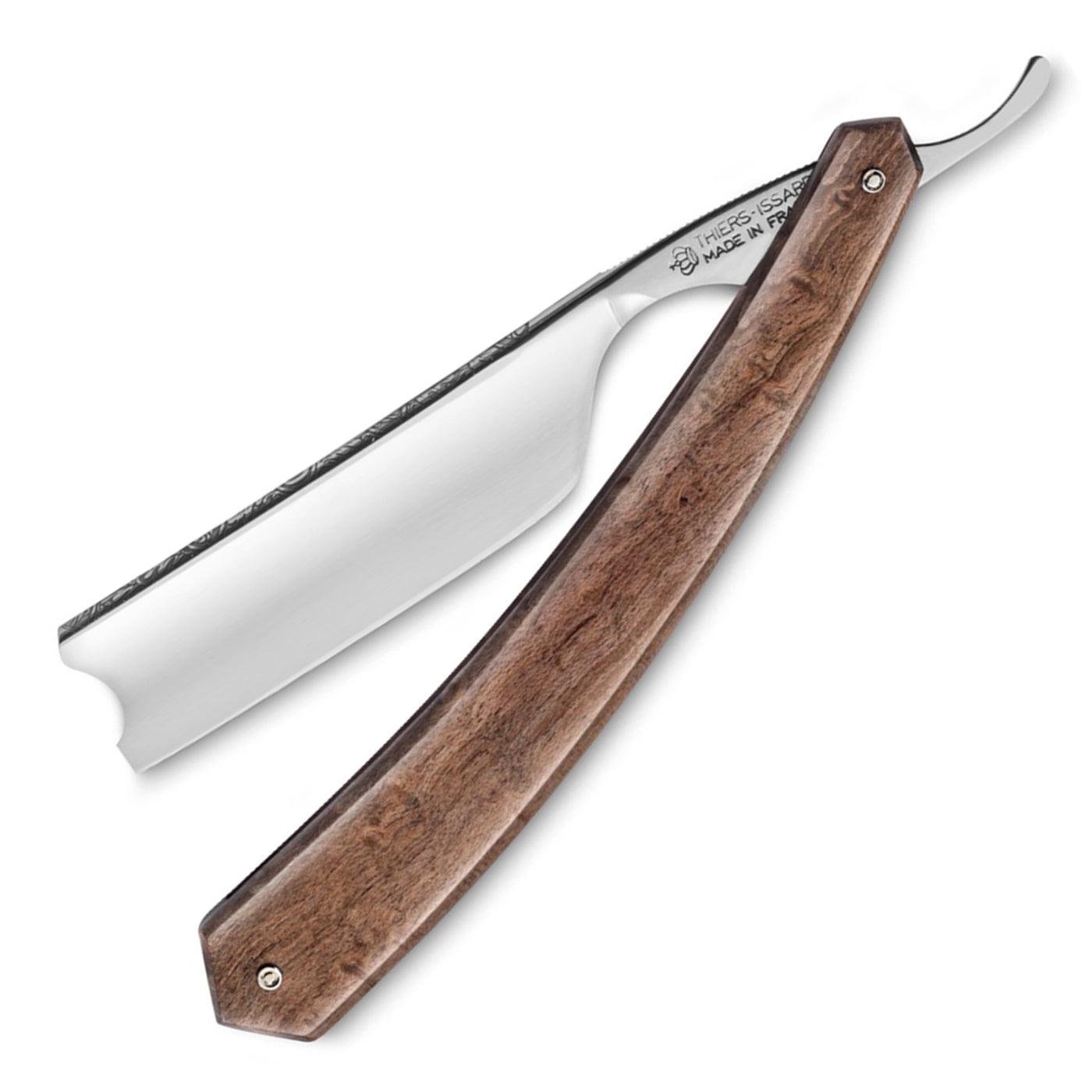 Thiers Issard 'Oakwing' Straight Razor 7/8" 188 Hook Nose Point - Maple Scale - Laser Oak Pattern on Tang - Carbon Steel