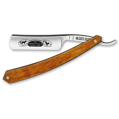 Thiers Issard 'Best Sheffield Silver Steel' Fox and Rooster Straight Razor 6/8" Orange Stamina Carbon Steel