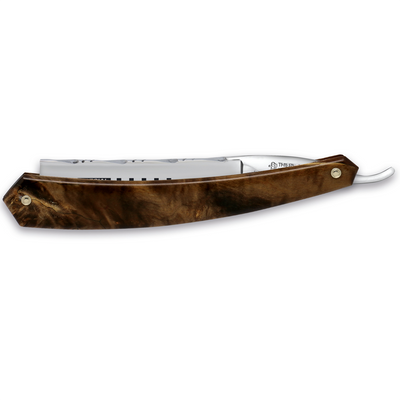 Thiers Issard Historic 'Special Toute Barbes' Straight Razor 7/8" Chocolate Maple Wood Carbon Steel