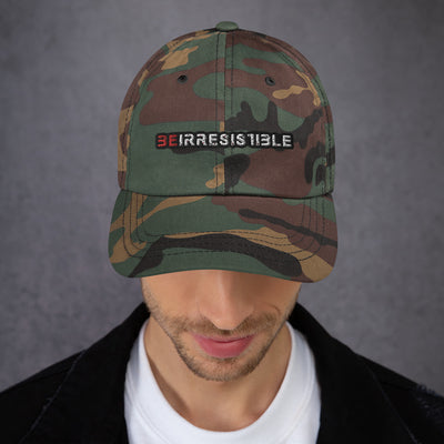 Green Camo Be Irresistible Dad Hat by Naked Armor sold by Naked Armor Razors