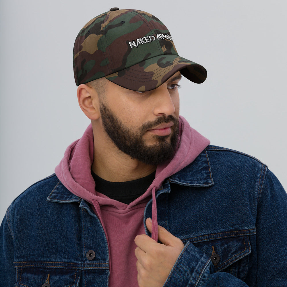 Green Camo Naked Armor Dad Hat by Naked Armor sold by Naked Armor Razors