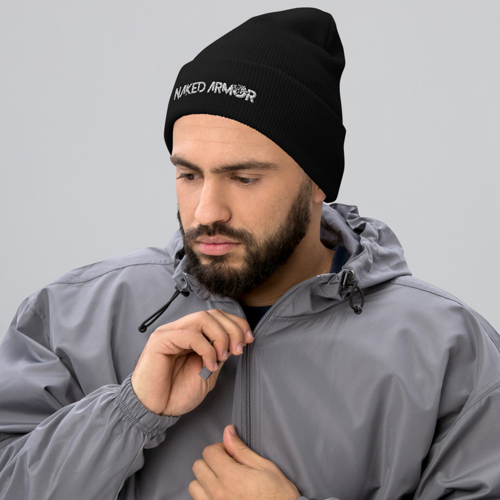 Black Naked Armor Cuffed Beanie by Naked Armor sold by Naked Armor Razors